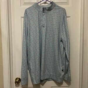 Swannies Golf Performance Long Sleeve Shirt 2XL 1/4 Zip Elmwood CC Blue Print